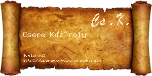 Csere Károly névjegykártya