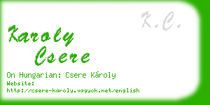 karoly csere business card